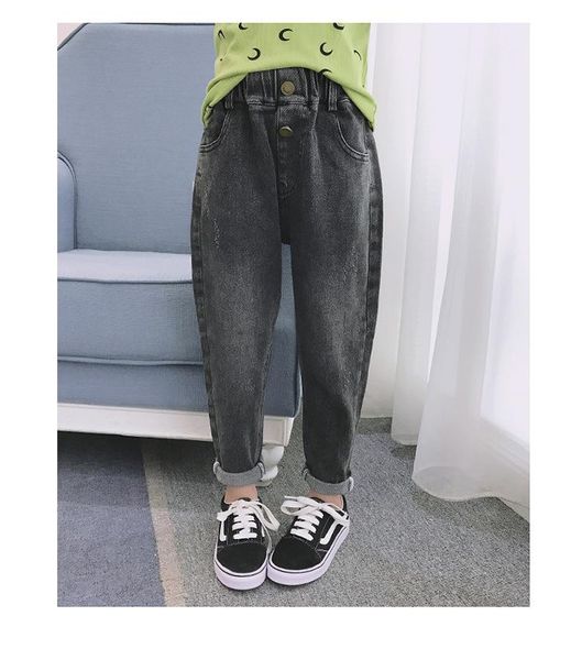 

jeans kids girls' style spring and autumn children's casual pants, Blue