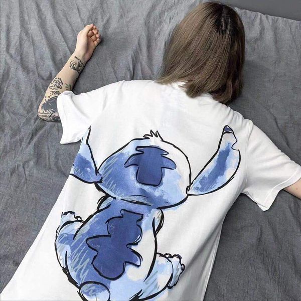 Moda nova marca de mangas curtas t-shirt dos desenhos animados verão mulheres solta versão coreana impressão dos desenhos animados bonito atacado tops um tamanho