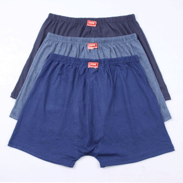 

men's middle-aged and elderly breathable fattening enlarged boxer men's supermarket pure cotton underwear, White;black