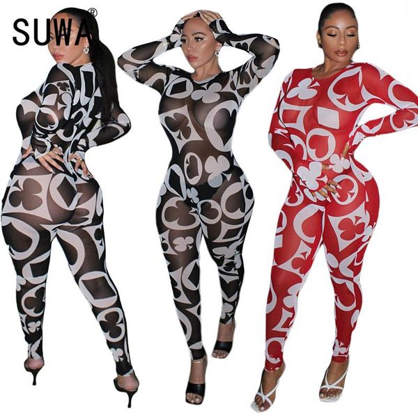 

women's jumpsuits & rompers young party women fashion o neck long sleeve skinny tight club lady bodysuits, Black;white