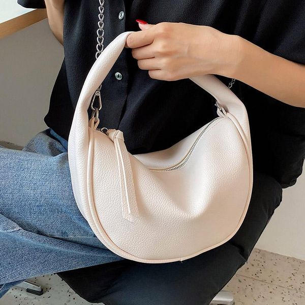 

evening bags small hobo for women 2021 simple chain shoulder ladies pure color designer messenger bag casual wild tote handbags sac