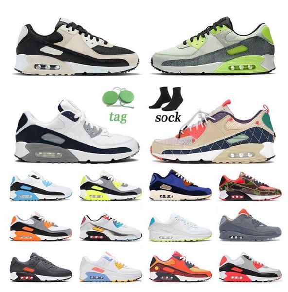 

2021 90 men's women's running shoes golden obsidian moss green solar flare 90's sports 36-46