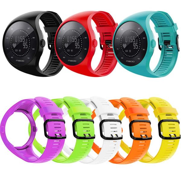 

watch bands replacement wristband adjustable strap soft bracelet band for polar m200 watchbands, Black;brown