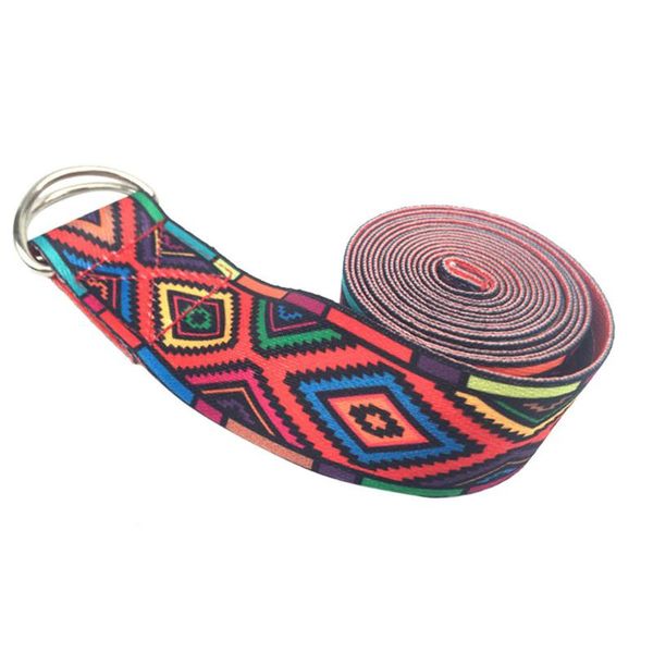 

yoga strap fitness equipment 185cm adjustable d-ring gym waist sport stretch leg belt resistance bands