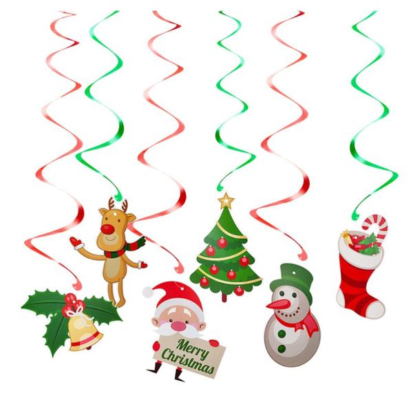 

24pcs christmas spiral colorful hanging swirl ceiling pendant streamers whirls party decorations layout props with 12pcs favor