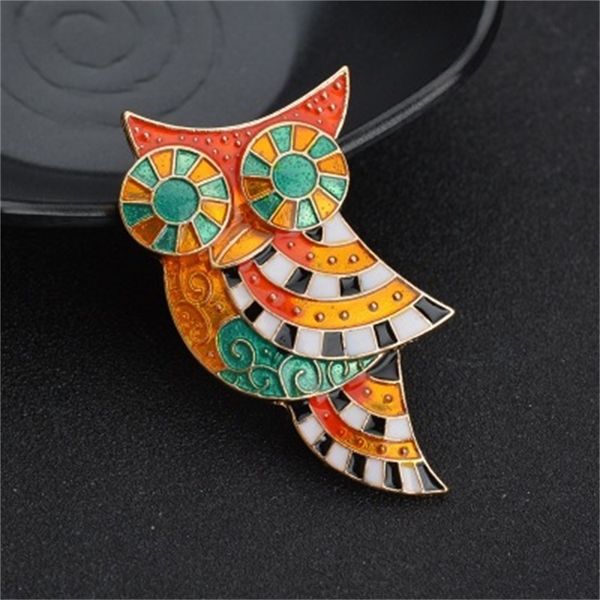 

z150 rhinestone oil mosaic owl windbreaker suit cardigan brooch, Gray
