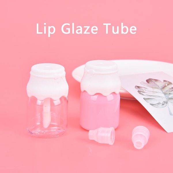 

storage bottles & jars 1pcs 8ml mini milk bottle lip glaze tube clear gloss packaging