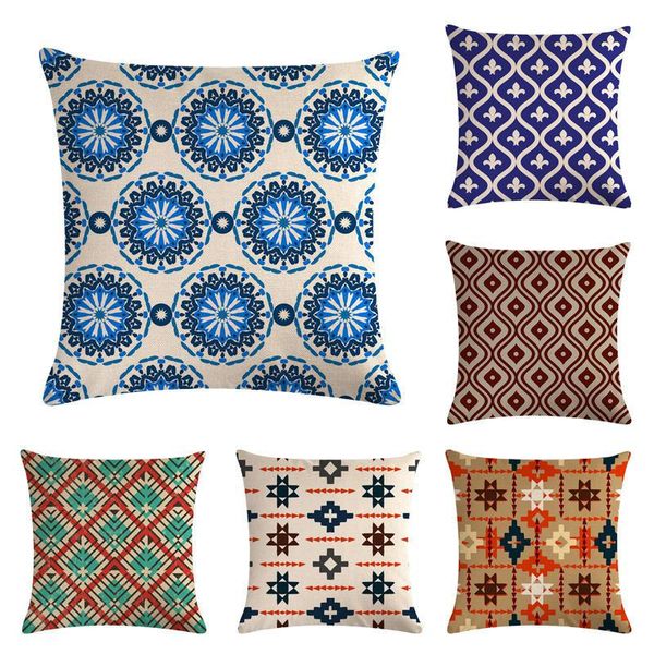 

cushion/decorative pillow geometric cotton linen throw case cushion cover home decor decorative pillows for sofa seat 45cm*45cm