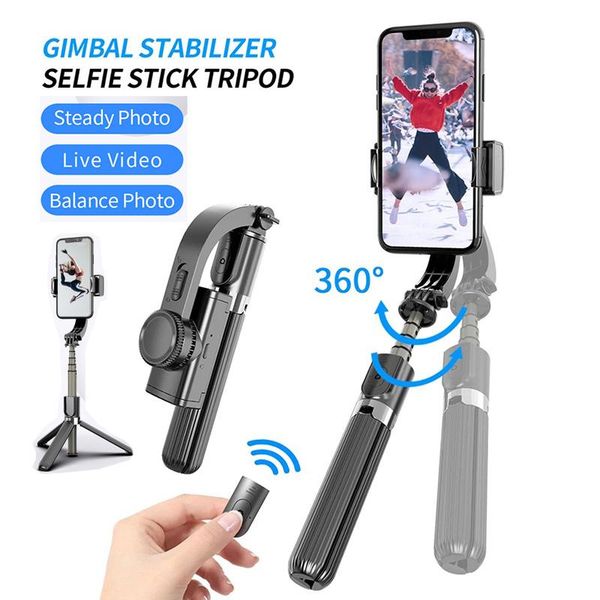 

selfie monopods bluetooth stick gimbal stabilizer automatic balance stable video record tripod for camera smartphone