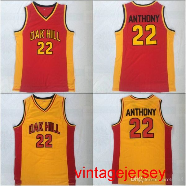 

#22 carmelo anthony basketball shirts mens melo carmelo anthony oak hill high school basketball jersey size s, Black