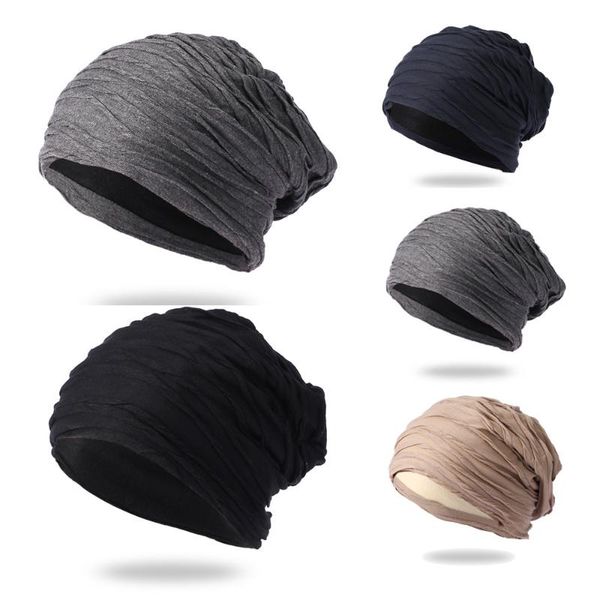 

beanies baggy keep warm solid color knitted hats pile ear protection winter wool knit ski beanie skull slouchy cap