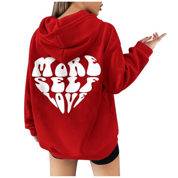 

women's hoodies & sweatshirts womens loose casual hooded sweatshirt oversized autumn printed long-sleeved pullovers sudadera mujer a40, Black