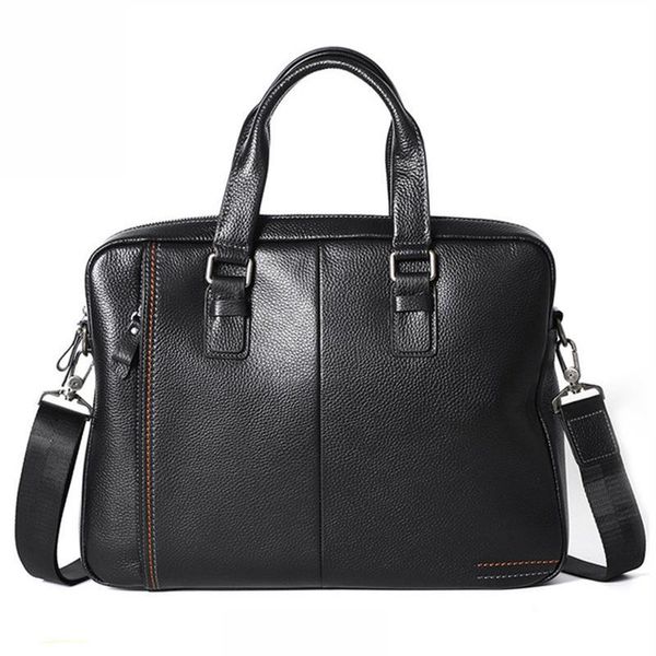 

briefcases first layer cowhide leather male totes bag handbag men's briefcase business lapmessenger shoulder