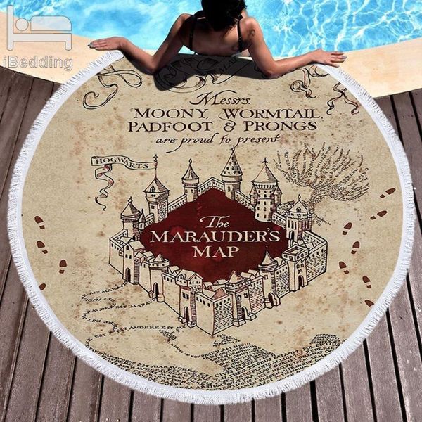 

towel printed microfiber round beach bath for adults kids yoga mat tassels blanket home decor