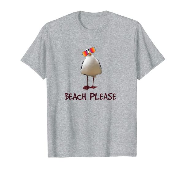 

beach please seagull with sunglasses shirt, White;black