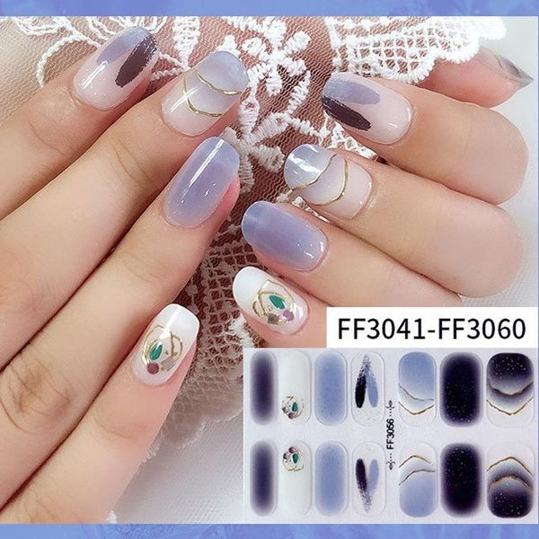 

imitation diamond bronzing nail stickers hill pattern blooming decals art slider accessories &, Black