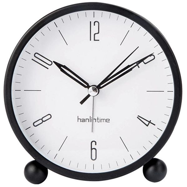 

analog alarm clock, 4 inch super silent non ticking small clock with night light, battery operated, simply design other clocks & accessories