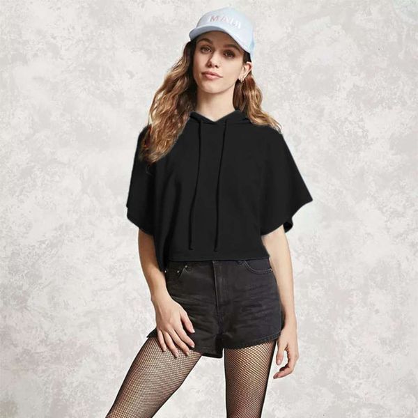 

two piece dress summer t-shirt short sve loose hooded top, White