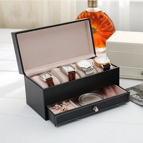 

storage bags watch pu drawer box 4 layer 2 jewelry boxes