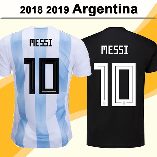 

national argentina team messi di maria mens soccer jerseys dybala aguero higuain home away short sleeve football shirts uniforms, Black