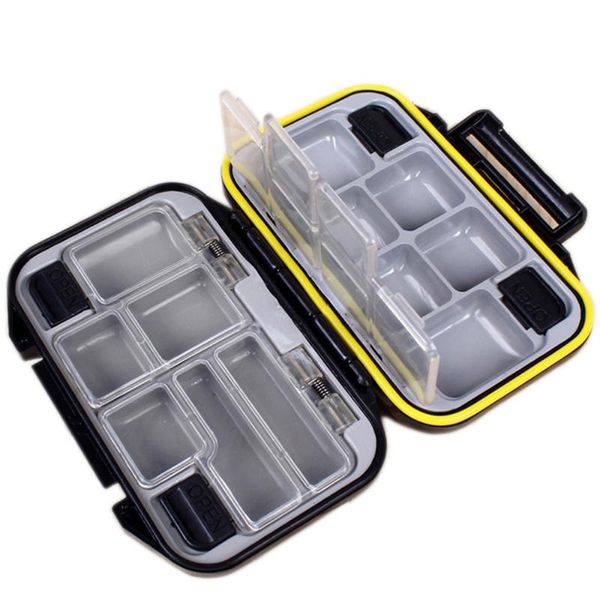 

fishing tackle boxe 12 compartments 3-colors plastic box fish lures hooks storage accessories