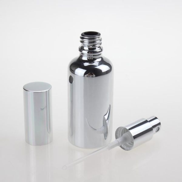 

storage bottles & jars 30ml glass round lotion pump bottle for sale,1 oz cream shiny silver and gold