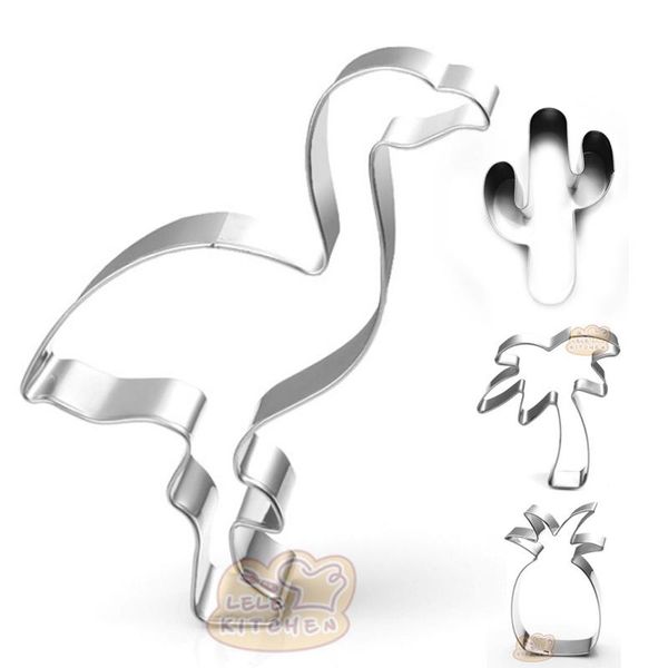 

baking & pastry tools pineapple coconut tree cookies mould stainless steel biscuit cookie stamps 1pc flamingo animal shape cartoon decoratio