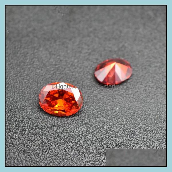 Lose Diamanten Schmuck Orange Rot Farbe Stein 8 Größen 2*M-4*6mm Oval Hine Cut Kubikzirkonia Synthetische Edelsteinperlen Für Die Herstellung Von Tropfen Lieferung