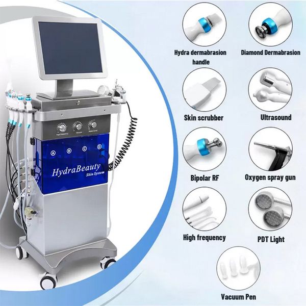 2022 11 В 1 H2O Машина для лица Aqua Face Clean Microdermabrasion Professional Кислородное оборудование для лица Crystal Diamond Вода