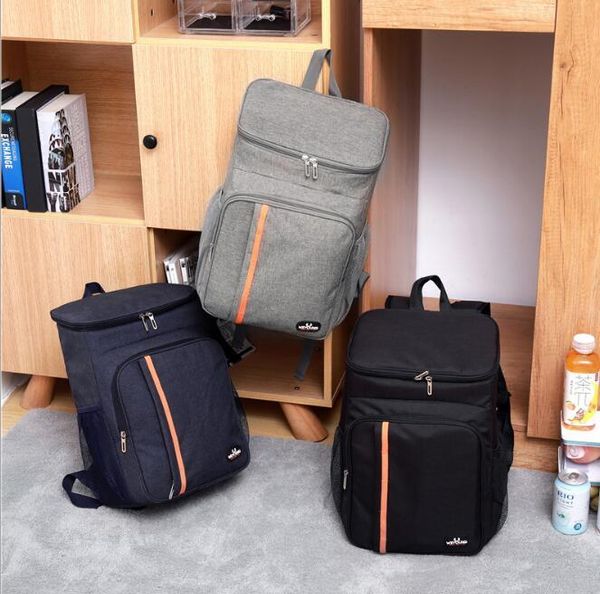 

backpack shoulder insulation bag outdoor ice pack thickening waterproof picnic organizer, Blue;pink