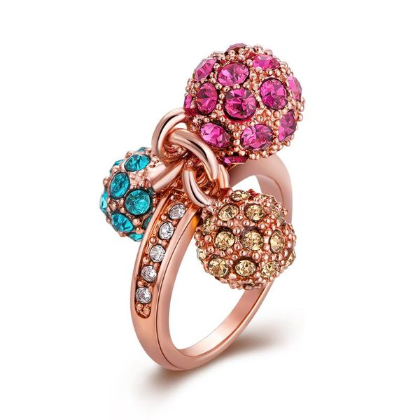 

wedding rings luxury celebrity large cubic zirconia for women trendy shambhala drilling engagement red stone jewelry fashion, Slivery;golden