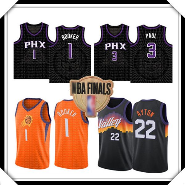 

devin 1 booker jersey chris 3 paul deandre 22 ayton jerseys steve 13 nash barkley basketball s-xxl purple white top, Black;red