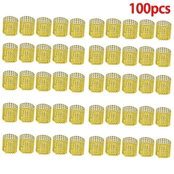 

chair covers 50/100pcs napkin rings buckle diamond rhinestone mesh wrap