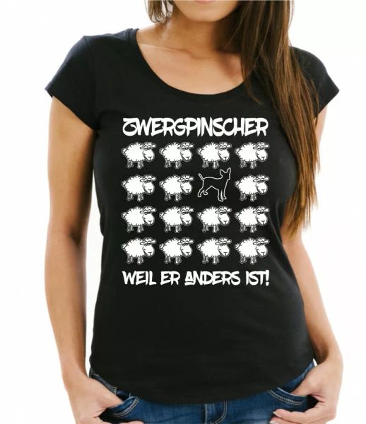 

Dwarf Pinscher Ladies T-Shirt Black Sheep Women Dog Dogs Fashion Mini Pinscher, Mainly pictures