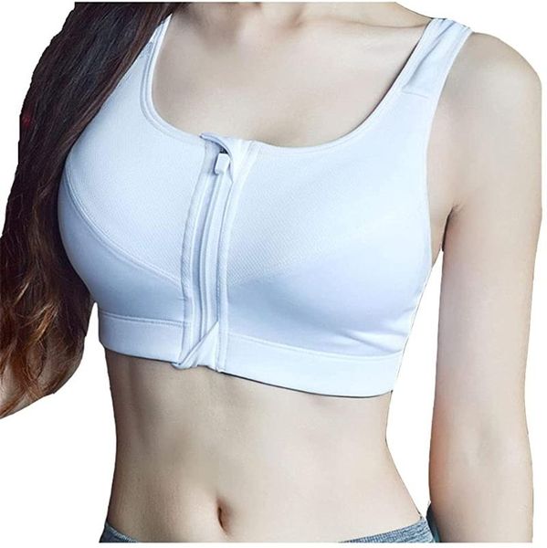 

bras sports bra women crop fitness sportswear female zipper underwear running shockproof push up 5xl plus size, Red;black