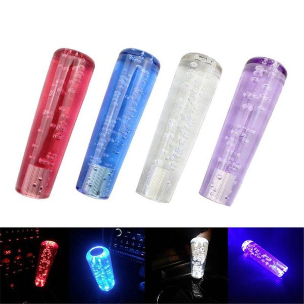 

shift knob crystal bubble style universal manual car gear shifter head with led lever 10cm 15cm 20cm