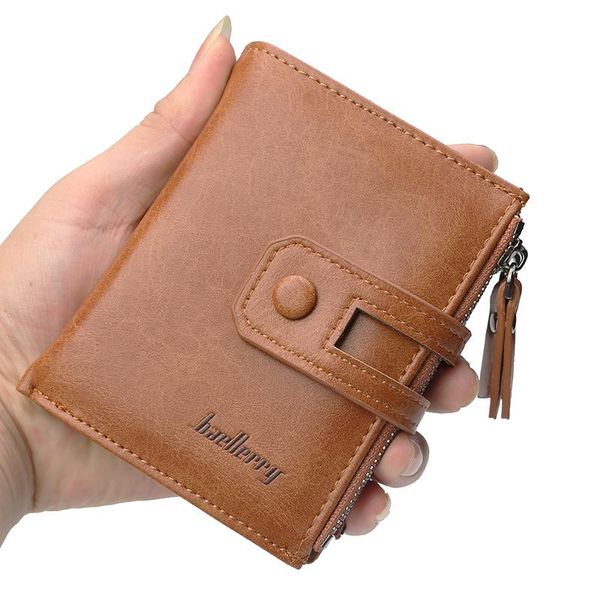 

wallets baellerry 2021 vintage men bifold small wallet leather card holder designer and purses, Red;black