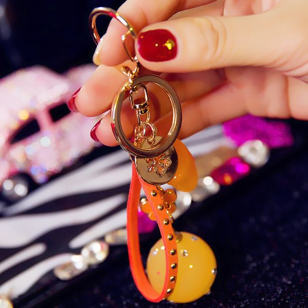 

korean version cute candy five pointed star cartoon jelly color acrylic bead key ring bag pendanta1, Silver