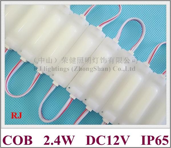 

injection led module light waterproof with wide angle lens aluminum pcb dc12v 2.4w cob 9 chips ip65 ce rohs 69mm*19mm*8mm modules