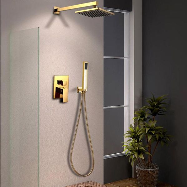 

bathroom shower heads dofaso gold solid copper set celling rianfall head faucet wall mounted arm mixer water