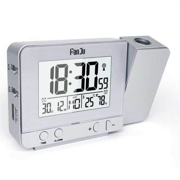 

desk & table clocks projection clock digital alarm with weather forecast snooze time electronic home decoration