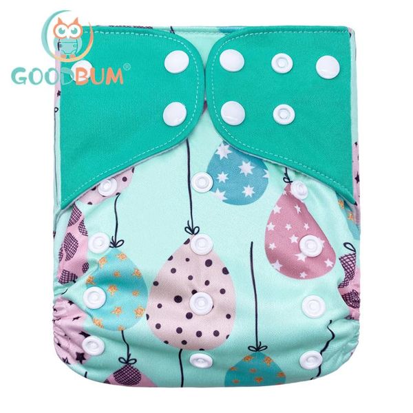 

cloth diapers goodbum cute balloon print washable adjustable pocket diaper double row snaps nappy for 3-15kg baby