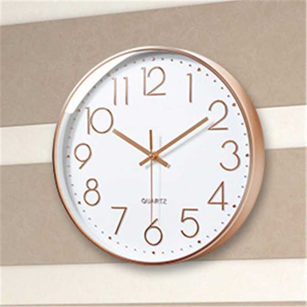 

quartz wall clock rose gold silent hanging 10 inch digital scale horloges for office living room nordic watch decor clocks