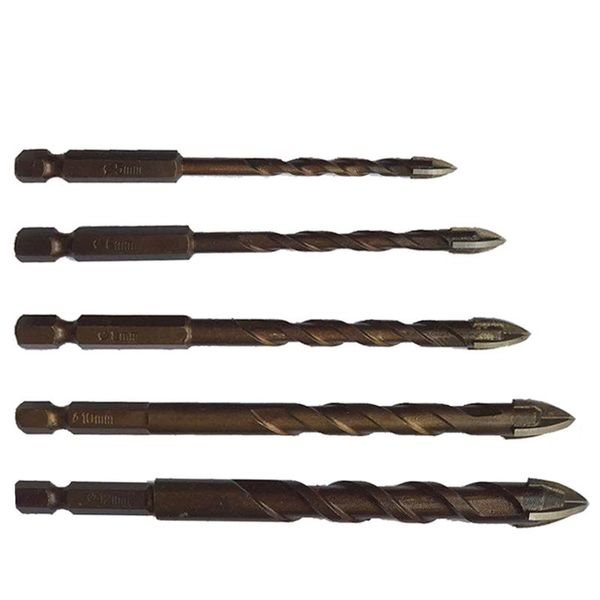 

professional drill bits gtbl 5pcs/set cross hex tile glass ceramic concrete hole opener kit hard alloy size 5/6/8/10/12 mm