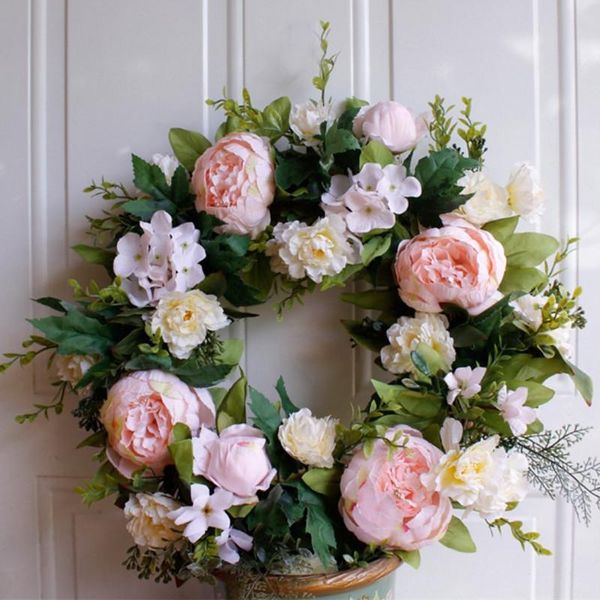 

decorative flowers & wreaths artificial flower light pink peony wreath decorated for hallowee home wedding garden party decor hanging door s