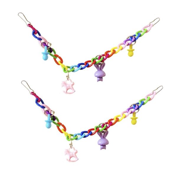 

other bird supplies acrylic toys blocks cotton rope chew funny for parrots hanging bridge string with bells swing colorful parrot