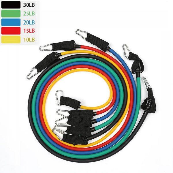 

link 11pcs resistance bands set yoga exercise fitness band rubber loop tube gym pilates brick