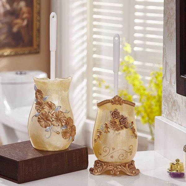 

art personality spilled bottle resin toilet brush creative cleaning set suit foor-type bathroom accessories bath accessory