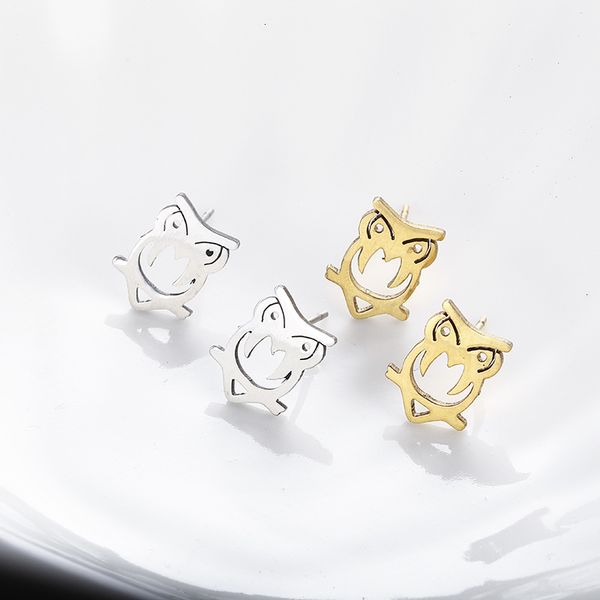 

studs earrings creative fashion animal gold silver cute owl, Golden;silver