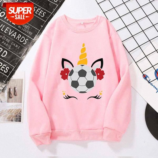

unicorn logo print girls net red plus velvet round neck sweater #eb5p, Black